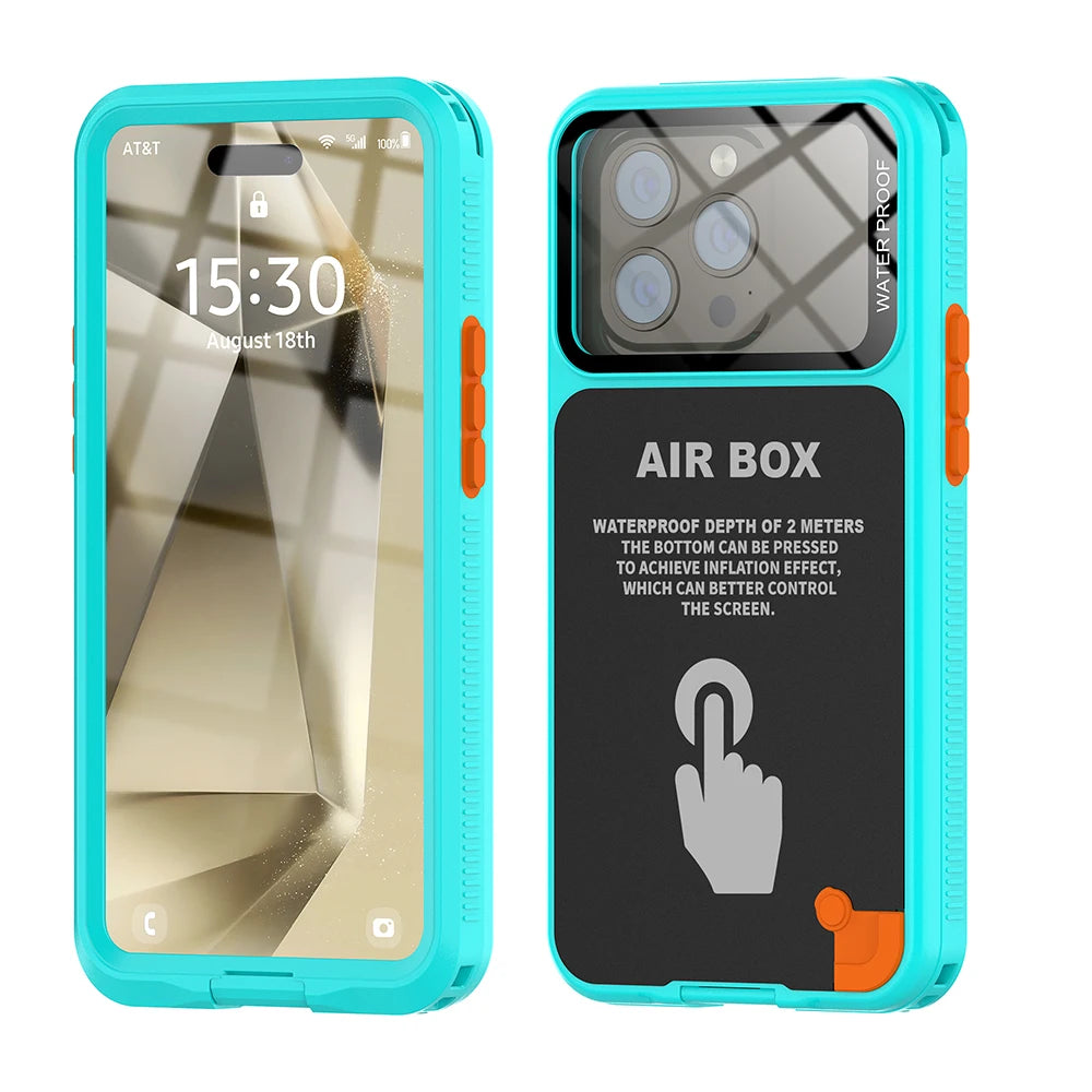 IP68 Waterproof Case For iphone 15 Pro Max Case 14 Plus 12 13 Underwater Full Sealing Cover Shockproof Built-in Screen Protector - Caseverse