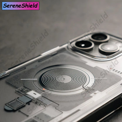 Latest Technology Phone Case for iPhone 16 Pro Max 15 Plus 14 Pro 13 Fine Hole Circuit Board Magnetic Anti-fall Phone Case