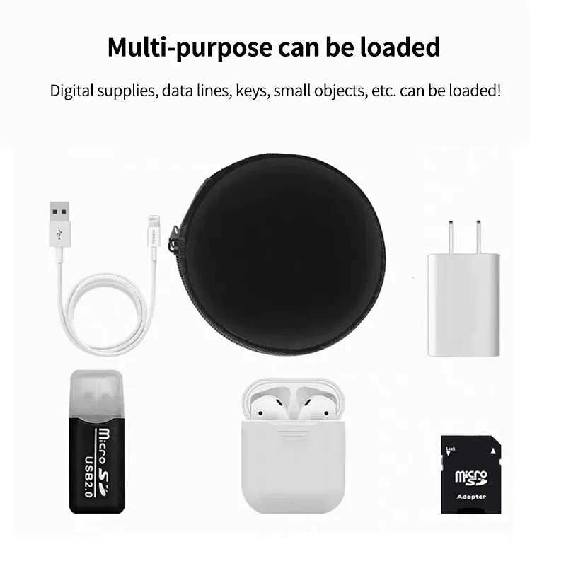 Bluetooth Headset Headphone Hard Case for Wired Earphones Storage Bag Case Portable Travel Shockproof Earbuds Carrying Pouch Bag