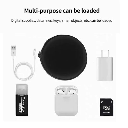 Bluetooth Headset Headphone Hard Case for Wired Earphones Storage Bag Case Portable Travel Shockproof Earbuds Carrying Pouch Bag