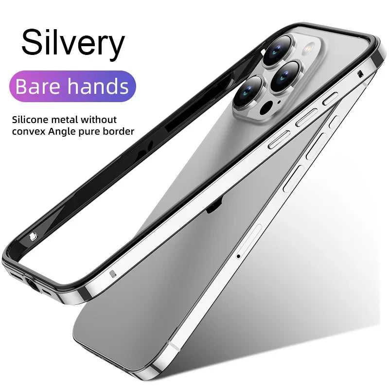 Hybrid Silicone Frame Aluminum Metal Phone Case For iPhone 16 Pro Max 16 Plus 16promax 16pro 16plus Better Heat Bumper