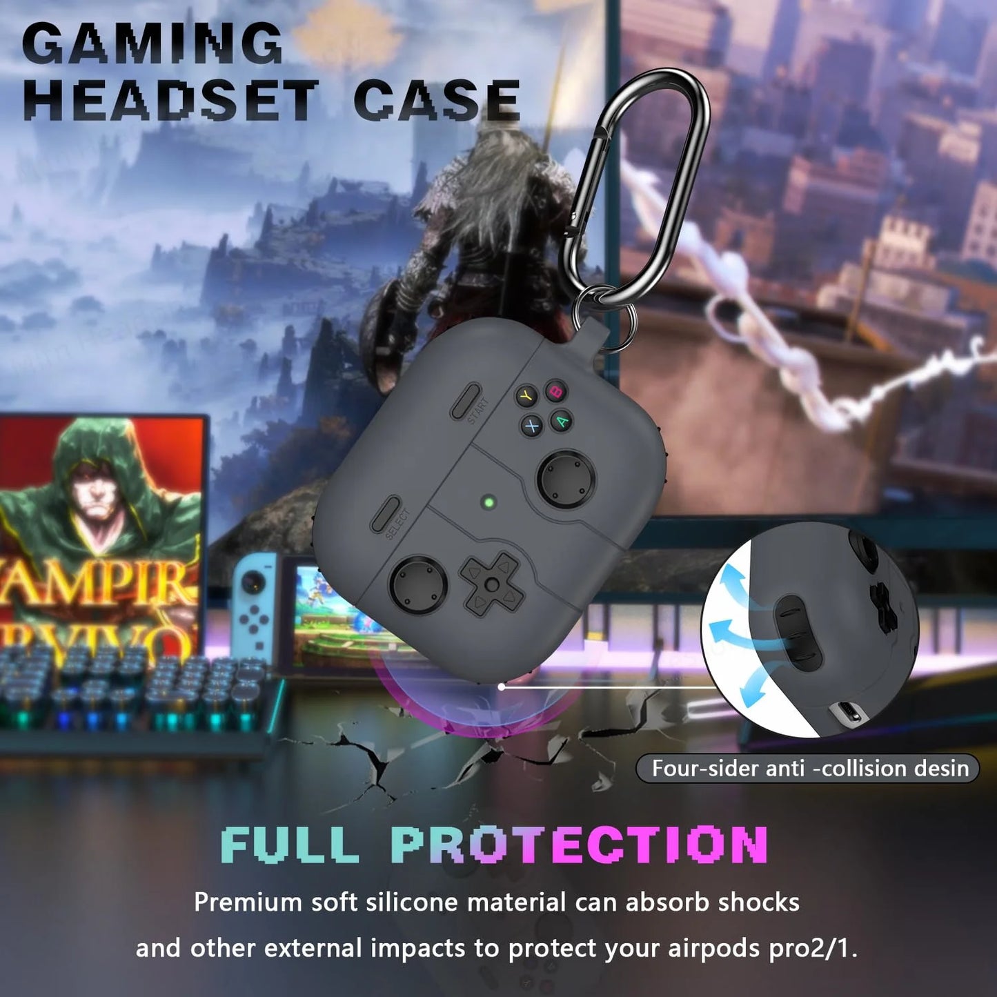 for AirPods 3rd generation charging case With cleaning kits for apple airpods airpod 3 silicone case 3D Game controller