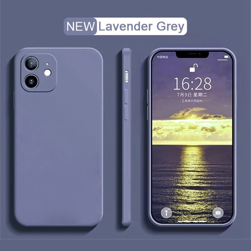 Luxury Liquid Silicone Shockproof Case for iPhone 14 15 Plus X XS XR Max Mini Back Soft Cover - Caseverse