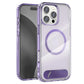 Luxury Metal Stand Clear Magnetic Phone Case For iPhone 16 13 14 15 Pro Max Folding Invisible Bracket Shockproof Protector Cover