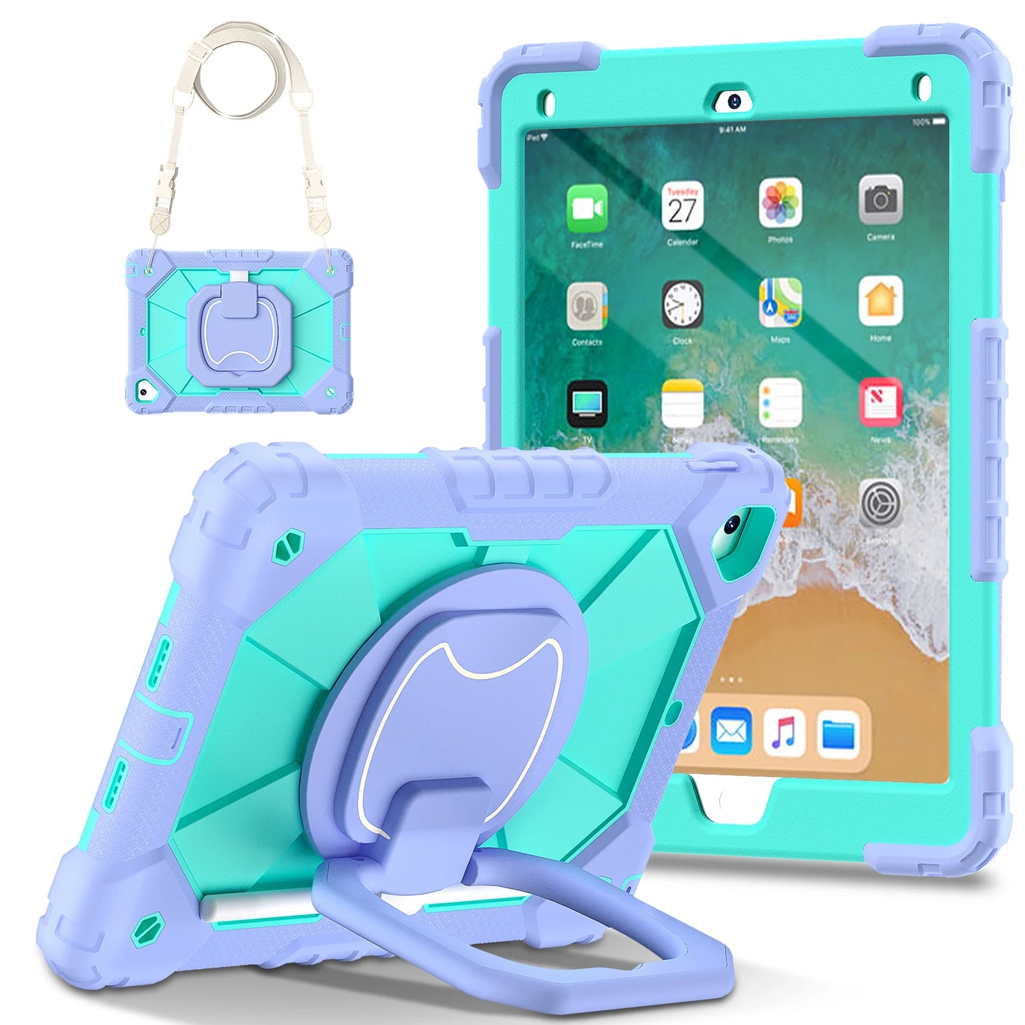 Tablet Protective Case Suitable for iPad 5Th(2017)/6Th(2018)/Pro9.7/New iPad 9.7 Satchel Stand