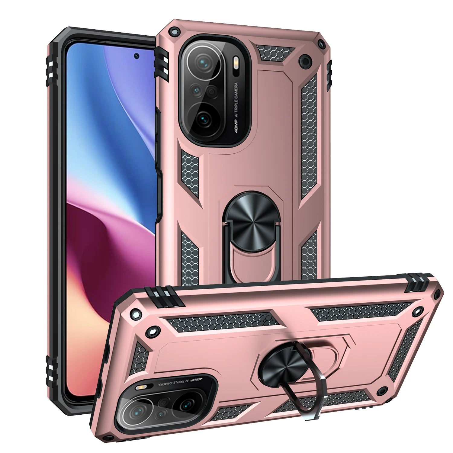 Cover Case for POCO F3 Armor Rugged Military Shockproof Ring Holder Magnet Phone Case for Xiaomi POCO F3 F 3 5G - Caseverse