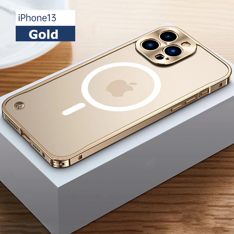 Metal Phone Cases For IPhone 12 13 14 15 16 Pro Max Plus Cover Magnetic Aluminum Frame Phone Shell For Iphone 13 Mini 14 15 Plus