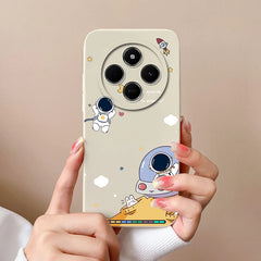 For Redmi 14C Phone Case Cartoon Astronaut Full Coverage Anti Drop Funda For Xiaomi Redmi 14 C Soft Liquid Silicone Bumper Capa