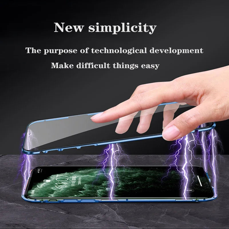 360 Metal Magnetic Case For iPhone 13 12 Mini 11 12 13 14 Pro Max Cases For iPhone X XR XS MAX 7 8 6 6S Plus SE 2020 Cover Coque