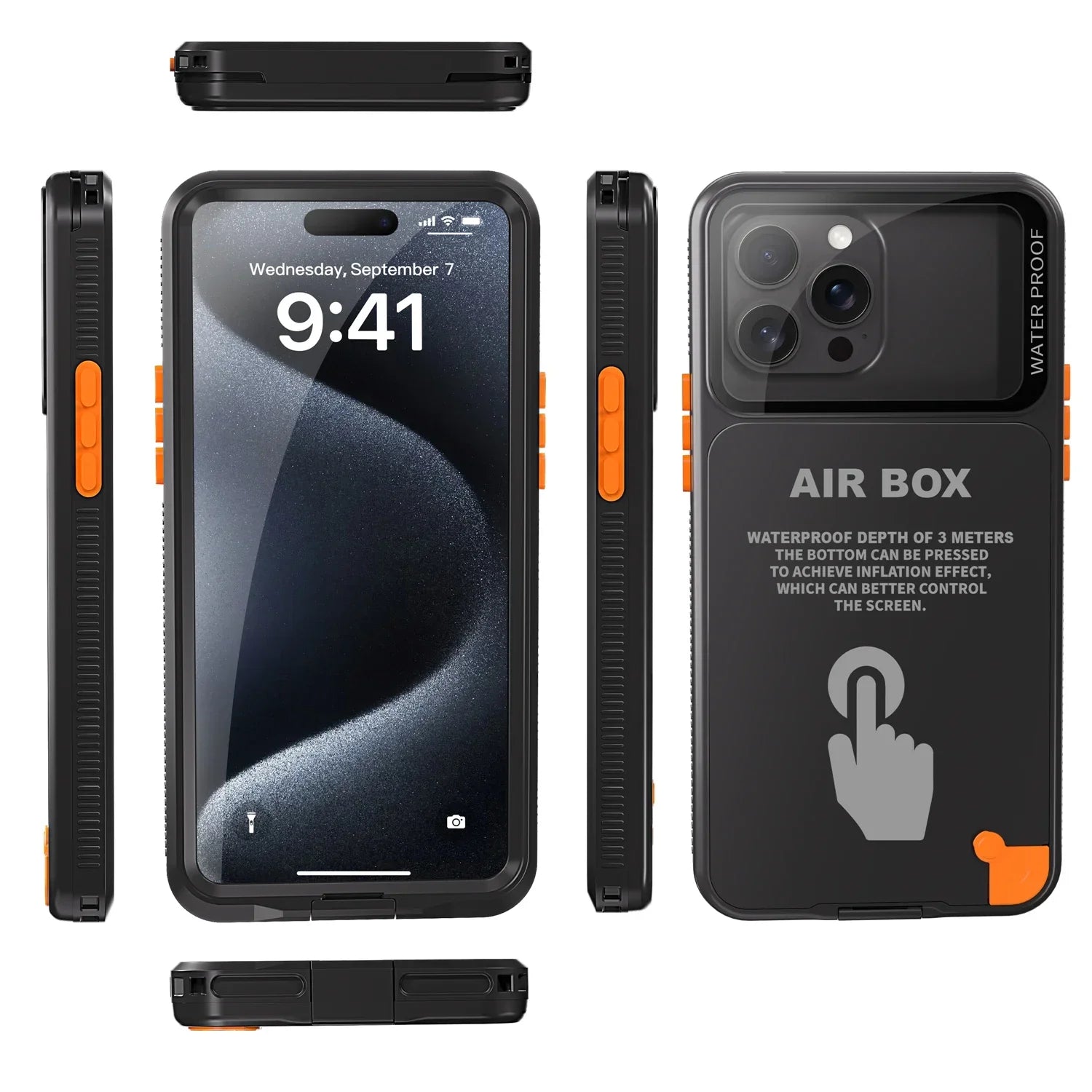 IP68 Waterproof Phone Case For iPhone 16 15 14 13 12 Pro Max Plus Underwater Taking Shockproof Dustproof Swimming Diving Cover - Caseverse