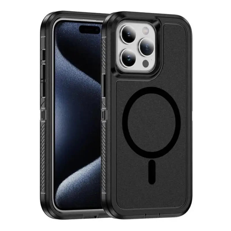 For MagSafe Armor Defender Phone Case For iPhone 15 14 13 12 Pro Max 11 Shockproof Heavy Duty Rugged Magnetic Hybrid Matte Cover - Caseverse