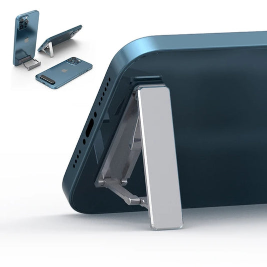 Metal Folding Phone Holder Alloy Invisible Back Stick Phone Desktop Holder Portable Mobile Support Phone Stand for iPhone Xiaomi