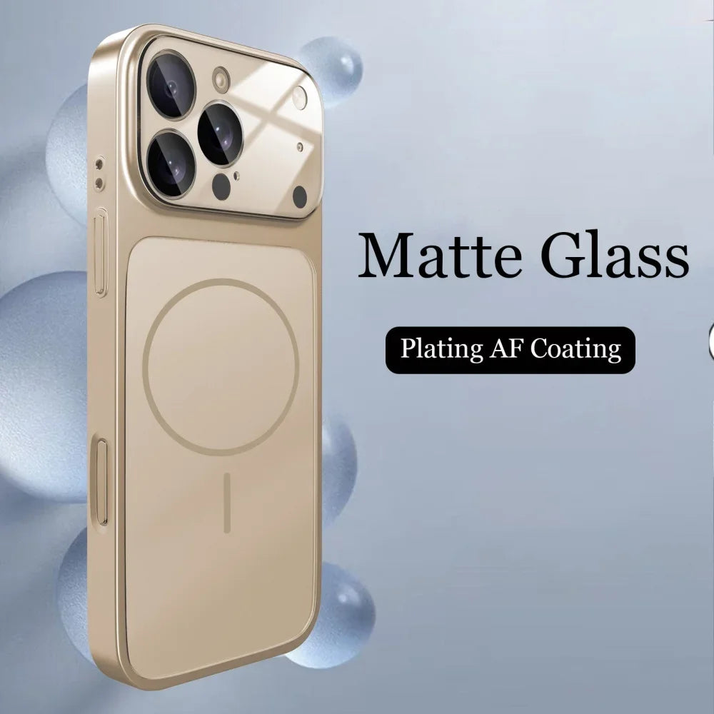 Original Glass Nano Matte Case For iPhone 17 Air 16 15 Pro Max 17Pro Cover Magnetic Magsafe Wireless Charging Armor Shell Funda