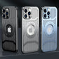 Fashion Metal Heat Dissipation Magnetic Magsafe Case for iPhone 14 16 Pro Max 13 12 15 16 Pro Logo Hole Wireless Charging Cover