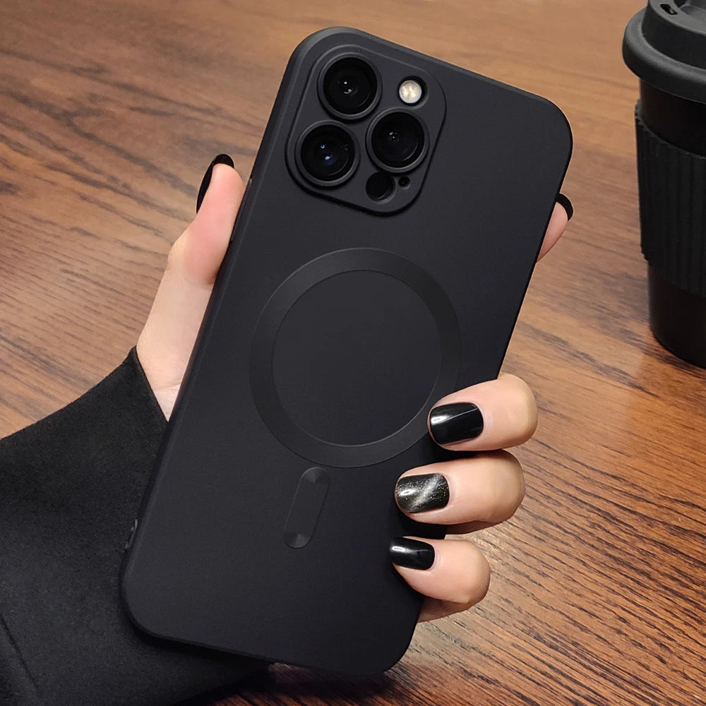 Original For Magsafe Magnetic Case For iPhone 16 13 12 11 14 15 Pro Max Matte Shockproof Cover Wireless Charge Phone Accessories - Caseverse