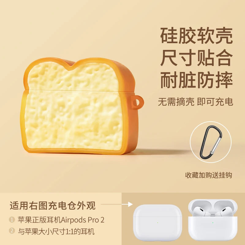 Toast Bread Donut Chocolate Cookies Case for Apple AirPods 4 1 2 3 Generation Cover for AirPods Pro 2nd Gen Air Pods Protective