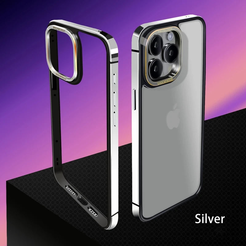 Metal Frame Protector for iPhone 15 14 Pro Max 15 Plus 15pro Anti-fall Edge Protection for iPhone15+ 14pro Max Phone Cover Case