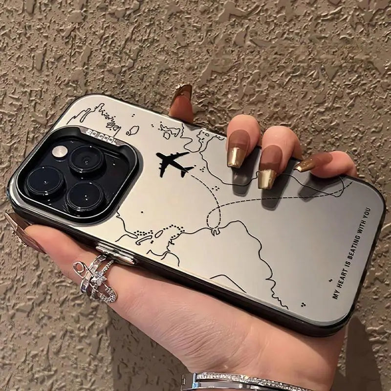 Travel-Inspired Airplane Phone Cover for iPhone 16 15 Pro Max 11 12 13 Mini 14 XS XR 7 8 Plus Shockproof Screen Protector Casing - Caseverse