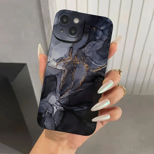 For iPhone 16 15 Pro Max Case Marble Pattern Phone Case For iPhone 14 13 12 11 XS Max XR X 7 8 Plus Shockproof Soft Bumper Cover