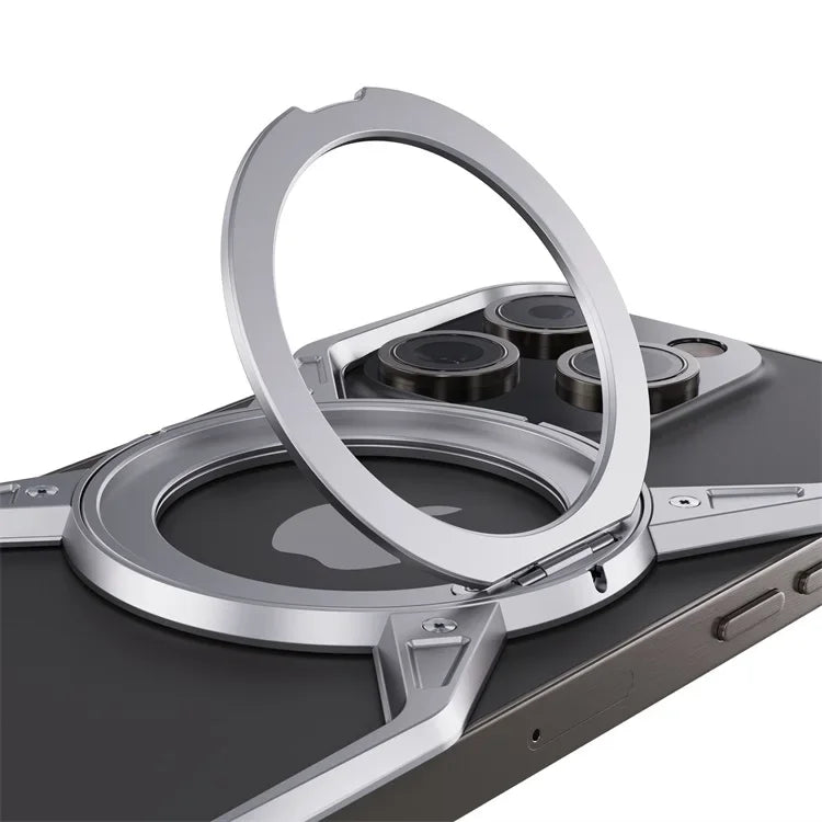 Metal Frameless Magsafe Magnetic Holder Phone Case For iPhone 16 15 14 13 Pro Max 16promax Aluminum Alloy Frame Shockproof Cover