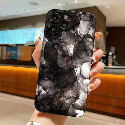 For iPhone 16 15 Pro Max Case Marble Pattern Phone Case For iPhone 14 13 12 11 XS Max XR X 7 8 Plus Shockproof Soft Bumper Cover