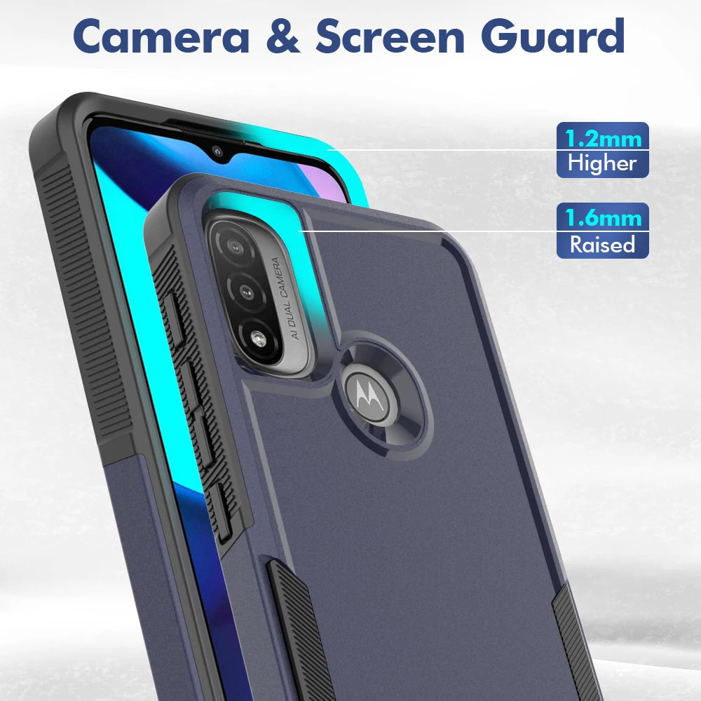 New TPU/PC Case for Motorola Moto E20 E30 E40 Military Shockproof Phone Cover Rugged Armor Shell 2IN1 Dual Layer Protection - Caseverse