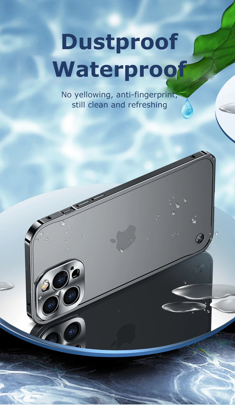 Metal Phone Cases For IPhone 12 13 14 15 16 Pro Max Plus Cover Magnetic Aluminum Frame Phone Shell For Iphone 13 Mini 14 15 Plus