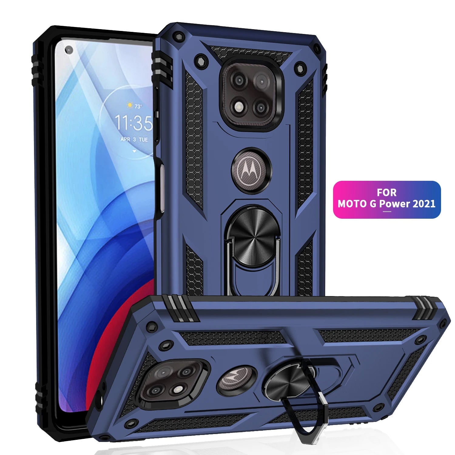 for Moto G Power Case for Phone Moto G Power 2021 Case Shockproof Armor Rugged Military Protective Car Holder Magnetic Cover - Caseverse