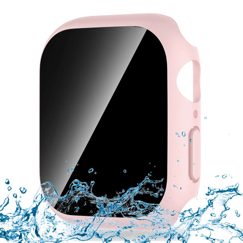 Privacy Tempered Glass+Case For Apple Watch Cover 45mm 41mm 44mm 40mm Anti-Peeping Screen Protector For iWatch 9 8 7 6 5 4 SE