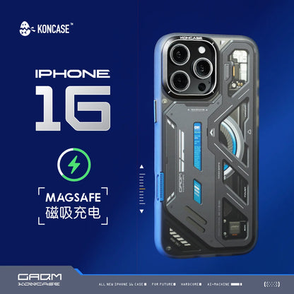Koncase Phone Case Magnet Magnetic Anti-Drop Tpu Metal Lens Ring Aluminum Buttom N52 Phone Cover For iPhone 16 Pro Max Custom