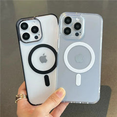 Luxury Matte Magsafe Wireless Charging Phone Case For iPhone 11 12 13 14 15 16 Pro Max Plus Bumper Magnetic Transparent Cover
