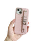 Luxury Custom Personalised Name Silver Metal Letter Charm Leather Phone Cases For Iphone 14 13 12 11 15 Pro Max 16 pro max Cover