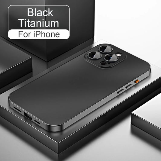 Luxury Aluminum Metal Frame Phone Case For iPhone 16 15 14 13 12 Pro Max Plus Camera Lens Glass Protect Shockproof PC Back Cover