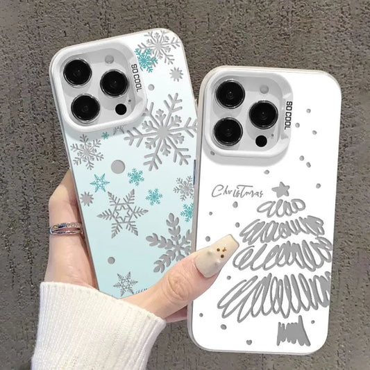 Bling Snowflakes Christmas Phone Case for Xiaomi Redmi Note 7 8 9 9S 10 11 12 13 Pro Plus 4G 5G Anti Fall Matte Back Cover