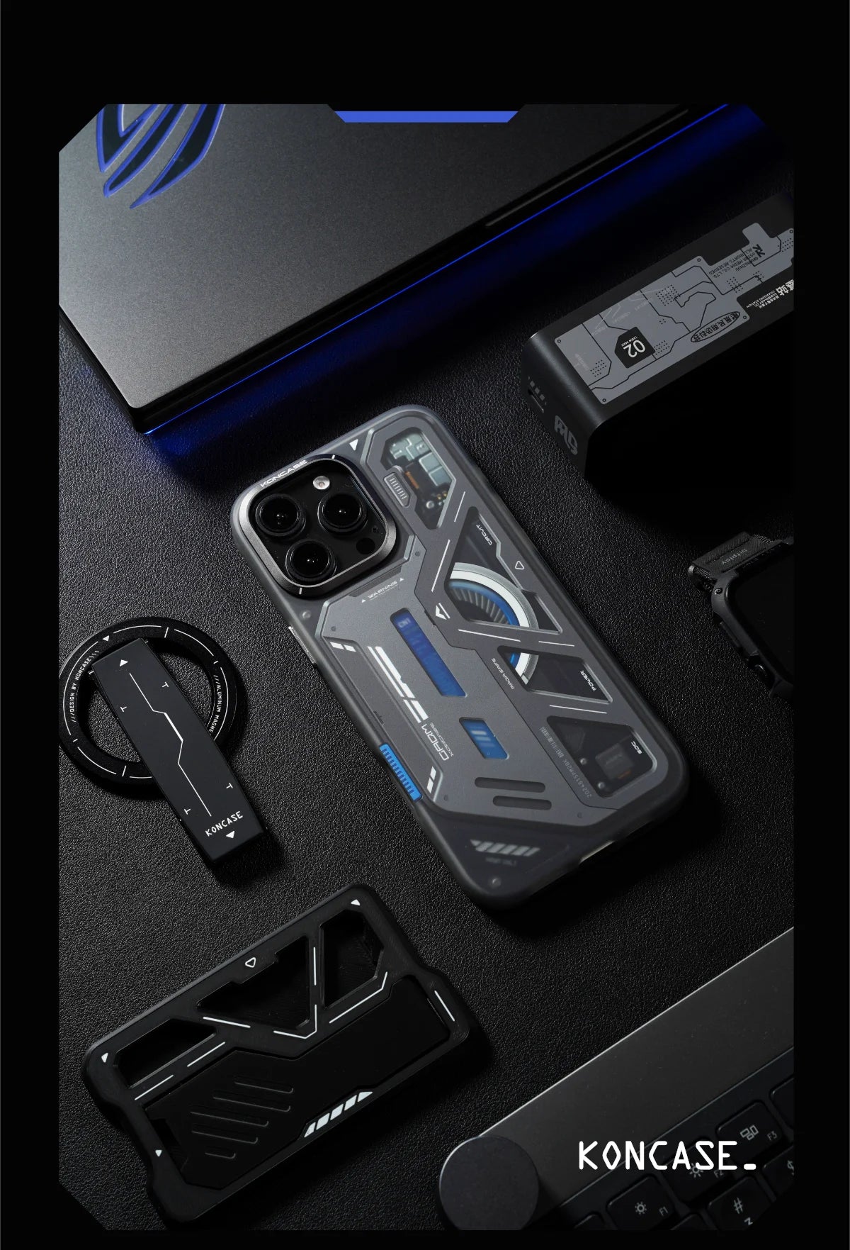 Koncase Phone Case Magnet Magnetic Anti-Drop Tpu Metal Lens Ring Aluminum Buttom N52 Phone Cover For iPhone 16 Pro Max Custom - Caseverse