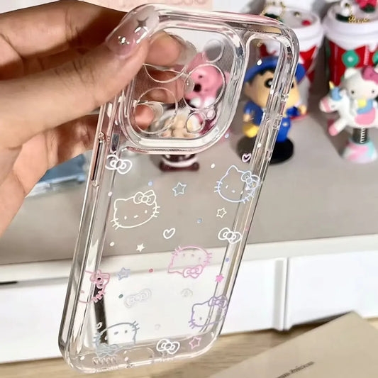 Kawaii Sanrio Hello Kitty Mobile Phone Case Cute Cartoon Pink IPhone 7 8 Plus 15 14 12 13 11 Pro Max Anime Cases Christmas Gifts