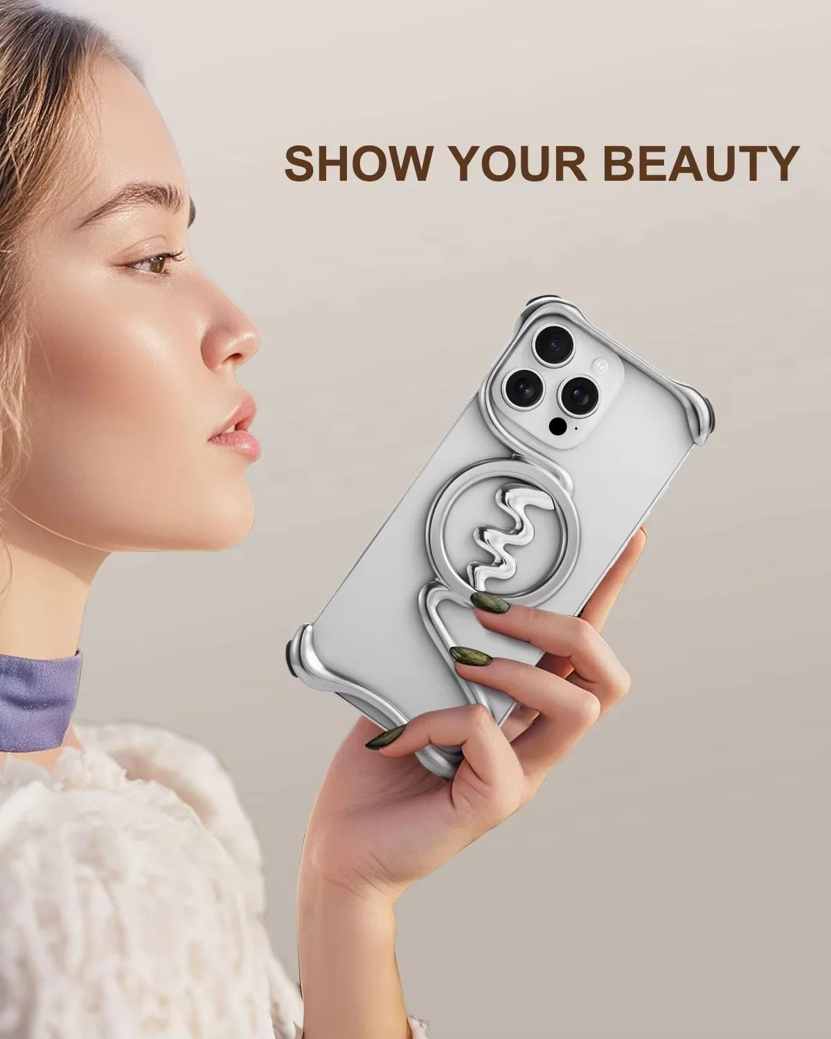 Eary Minimalist Phone Case for iPhone 16 Pro Max with Magsafe Metal Frameless Bumper Military Grade Shockproof Protector Cover
