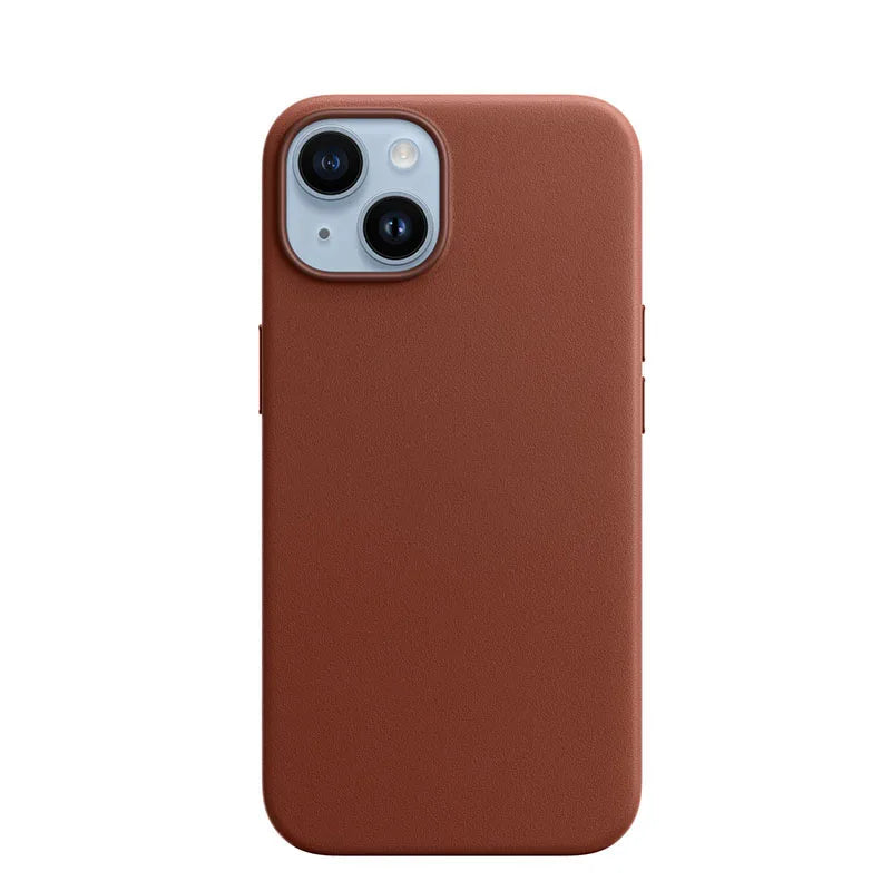 Original Apple Leather With Magsafe Case For iPhone 15 Pro Max 14 Pro Max Plus 14Pro 15Pro Case Wireless Charging Magnetic Cover - Caseverse