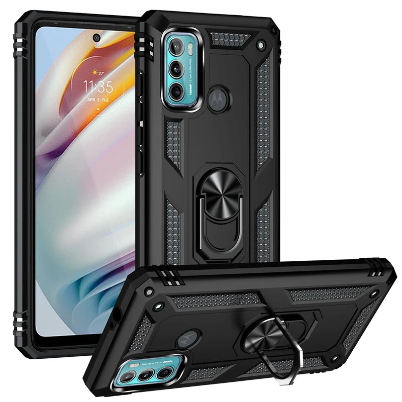 For Motorola Moto G40 Fusion Case Rugged Armor Shockproof Phone Case For Moto G31 G41 G51 G71 5G Magnetic Ring Holder Back Cover - Caseverse
