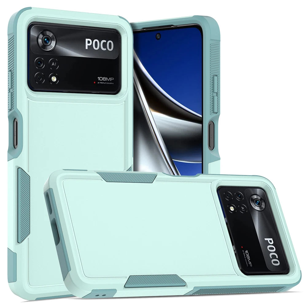 New TPU/PC Case for XiaoMi Poco X4 Pro 5G Shockproof Phone Cover Hybrid Durable Rugged Armor Shell 2IN1 Dual Layer Protection - Caseverse