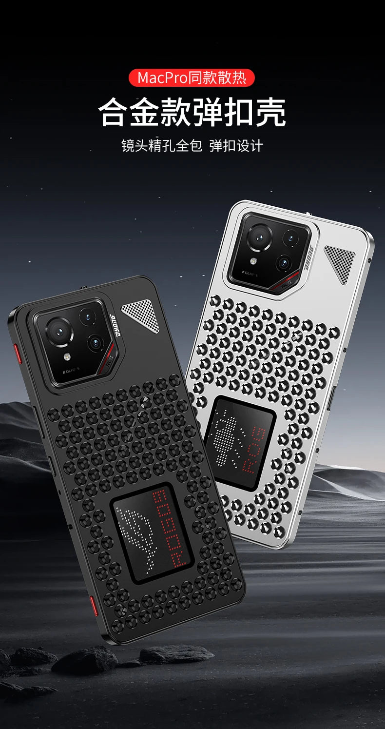 Case For ASUS ROG Phone 9 8 Pro Cover Aluminum Metal Copper Buckle Heat Dissipation Cases For Rog Phone9 Rog9 Rog8 Bumper Funda