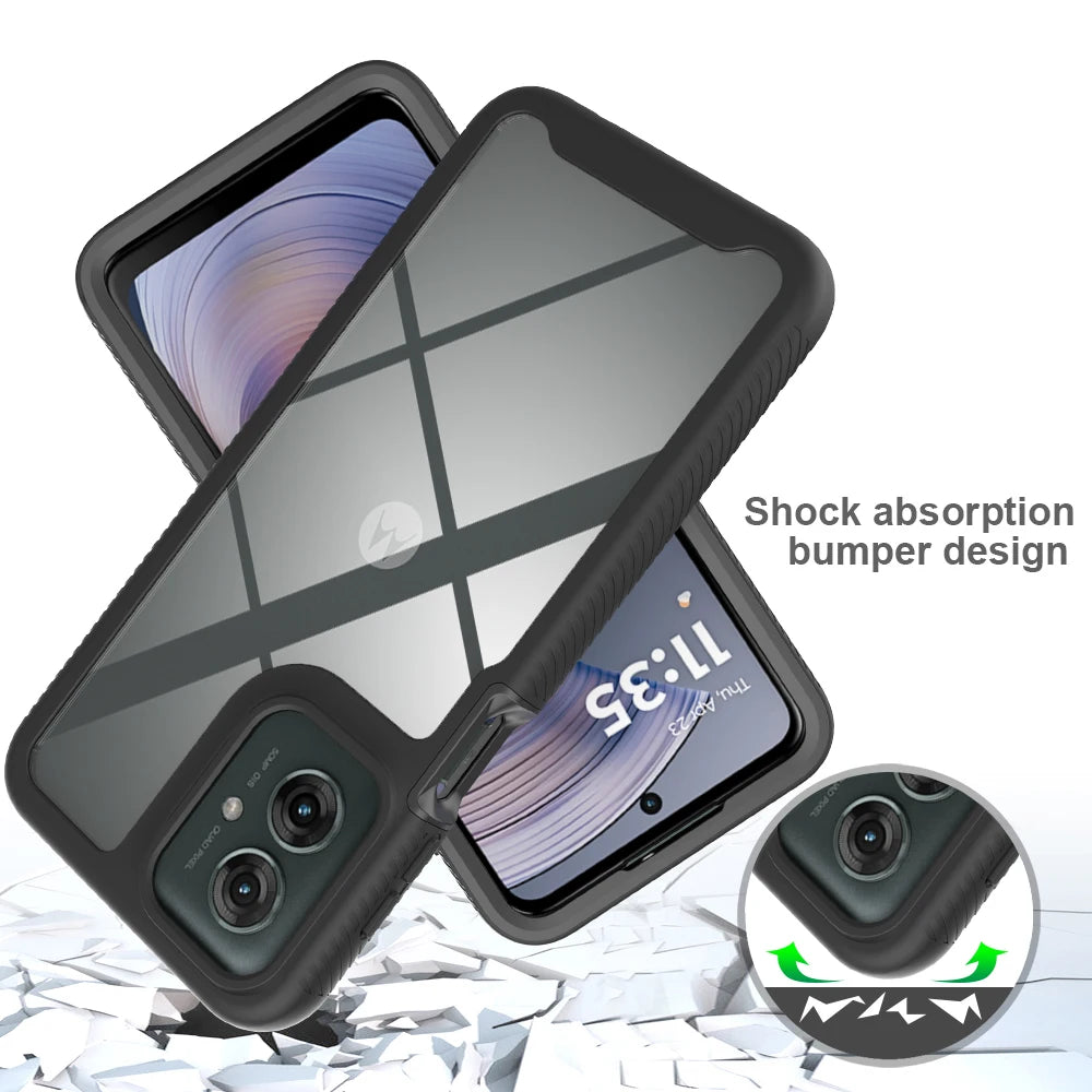 Moto G55 5G Phone Case Shockproof Clear Case TPU Bumper Rugged Cover For Motorola Moto G35 5G Protective Case - Caseverse