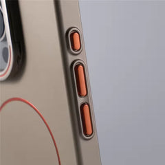 Stylish Camera Lens Holder Magnetic Magsafe Phone Case for IPhone 16 15 14 Pro Max Wireless Charging Matte Shockproof Hard Cover