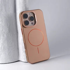Stylish Camera Lens Holder Magnetic Magsafe Phone Case for IPhone 16 15 14 Pro Max Wireless Charging Matte Shockproof Hard Cover