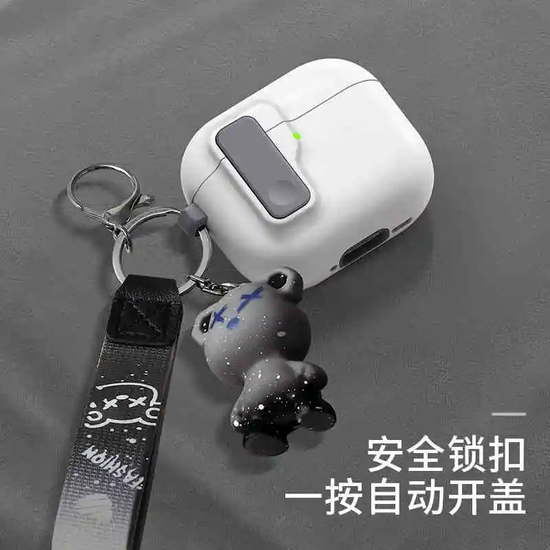 2024 New Hard Protector for AirPods 4 with Magnetic Lid Lock Hybrid Case Luxury Protection Cover for Apple AirPods 4(USB C)