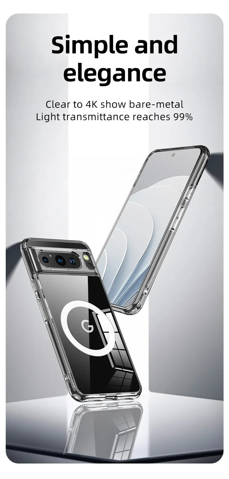 For Google Pixel 9 8 Pro XL 7 8a 7a Case Magnetic Wireless Charging Translucent Frosted Shockproof Bumper Soft Cover Accessory