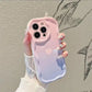 Gradient Love Heart Wavy Phone Case For IPhone 16 15 Pro Max 14 11 13 12 Mini XR 8 7 Plus X XS SE 2022 Clear Soft Silicone Cover - Caseverse