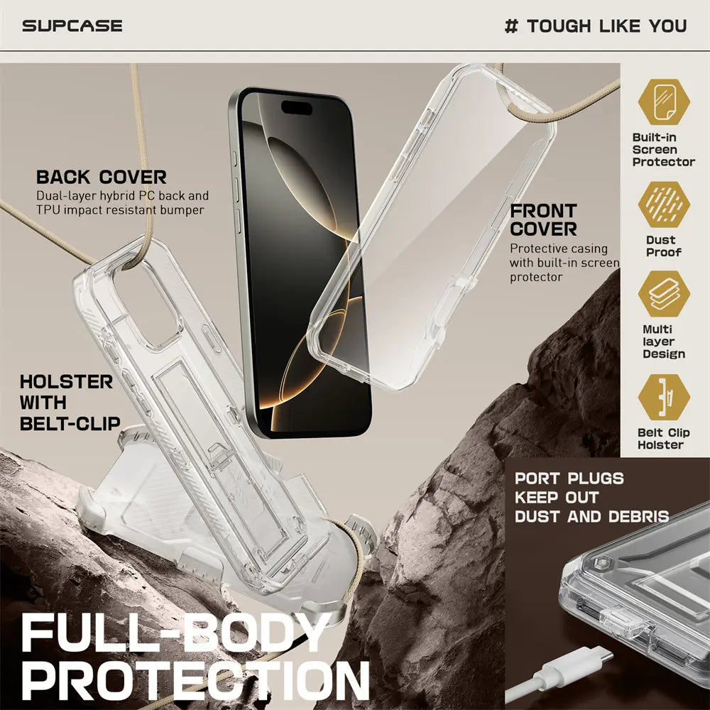 SUPCASE For iPhone 16 Pro Max Case 6.9" (2024) UB Pro Full-Body Heavy Duty Rugged Phone Case with Built-in Screen Protector - Caseverse