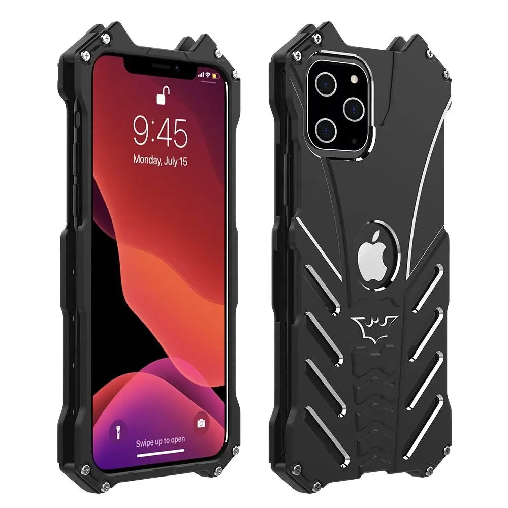 R-just Style Protection Mobile Phones Case For Iphone 15 16 14 Plus 13 12 11 Pro Max Metal Aluminum Shell Hybrid Case Cover