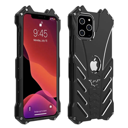 R-just Style Protection Mobile Phones Case For Iphone 15 16 14 Plus 13 12 11 Pro Max Metal Aluminum Shell Hybrid Case Cover